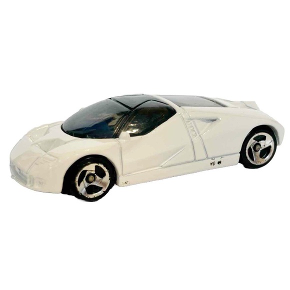 Vintage 1997 Hot Wheels White Ford GT-90 Diecast Model Toy Car Black Window 1:64 - Picture 12 of 12